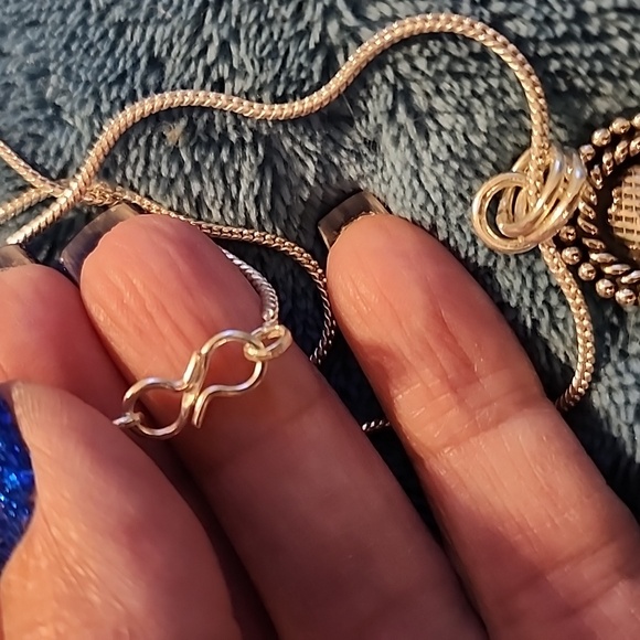 Sterling silver necklace with Chrysocolla - Picture 2 of 3